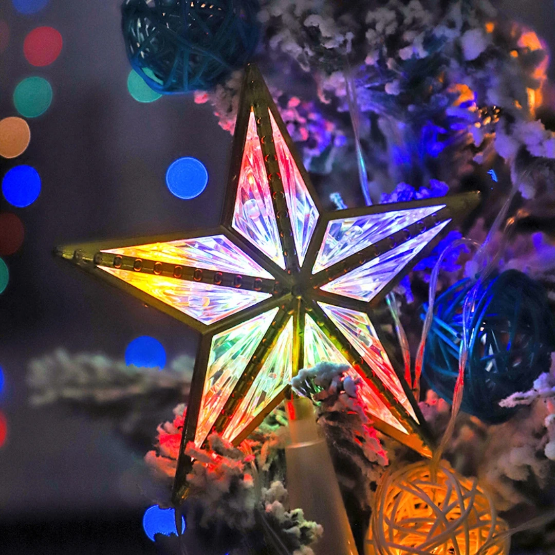 Christmas Tree Top Light – Battery Tree Topper, Crystal Lighted Tree Topper