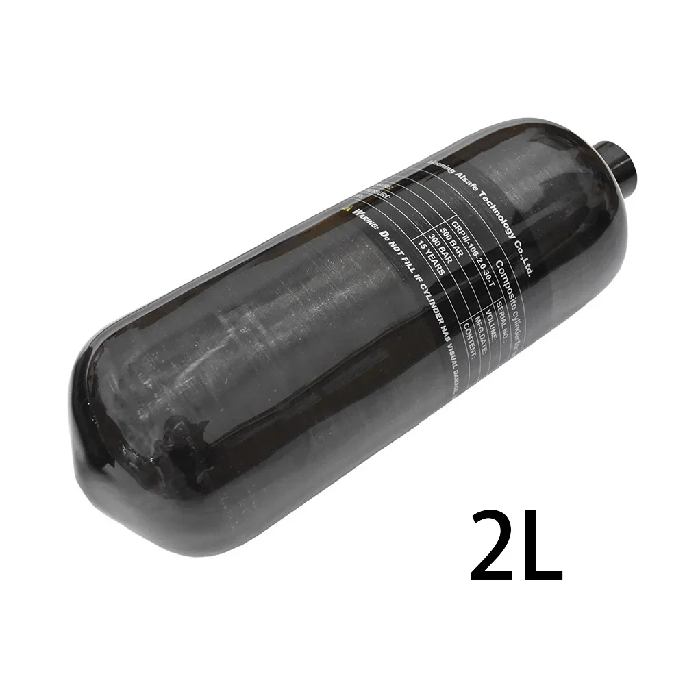Tuxing ถังคาร์บอนไฟเบอร์แรงดันสูงสีดำ, 2L 4500Psi 300Bar ขวดน้ำอากาศ hPa M18ดำน้ำสกูบ้า * 1.5 1