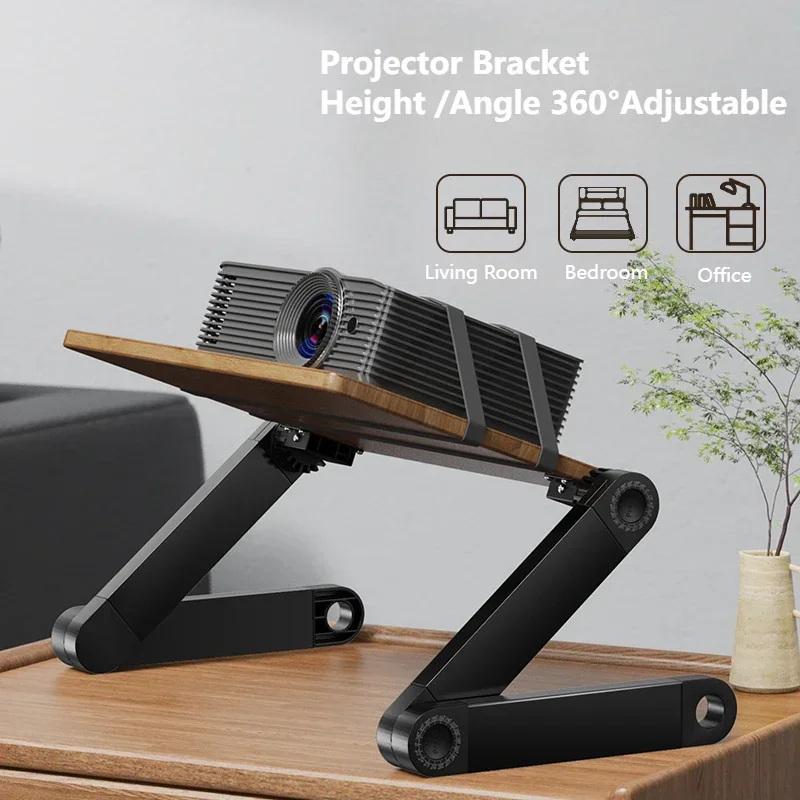 Oatsbasf-madeira Maciça Macbook Laptop Stand Ângulo de Altura Ajustável Suporte do Projetor Portátil Suporte de Mesa Vertical - Imagem 6