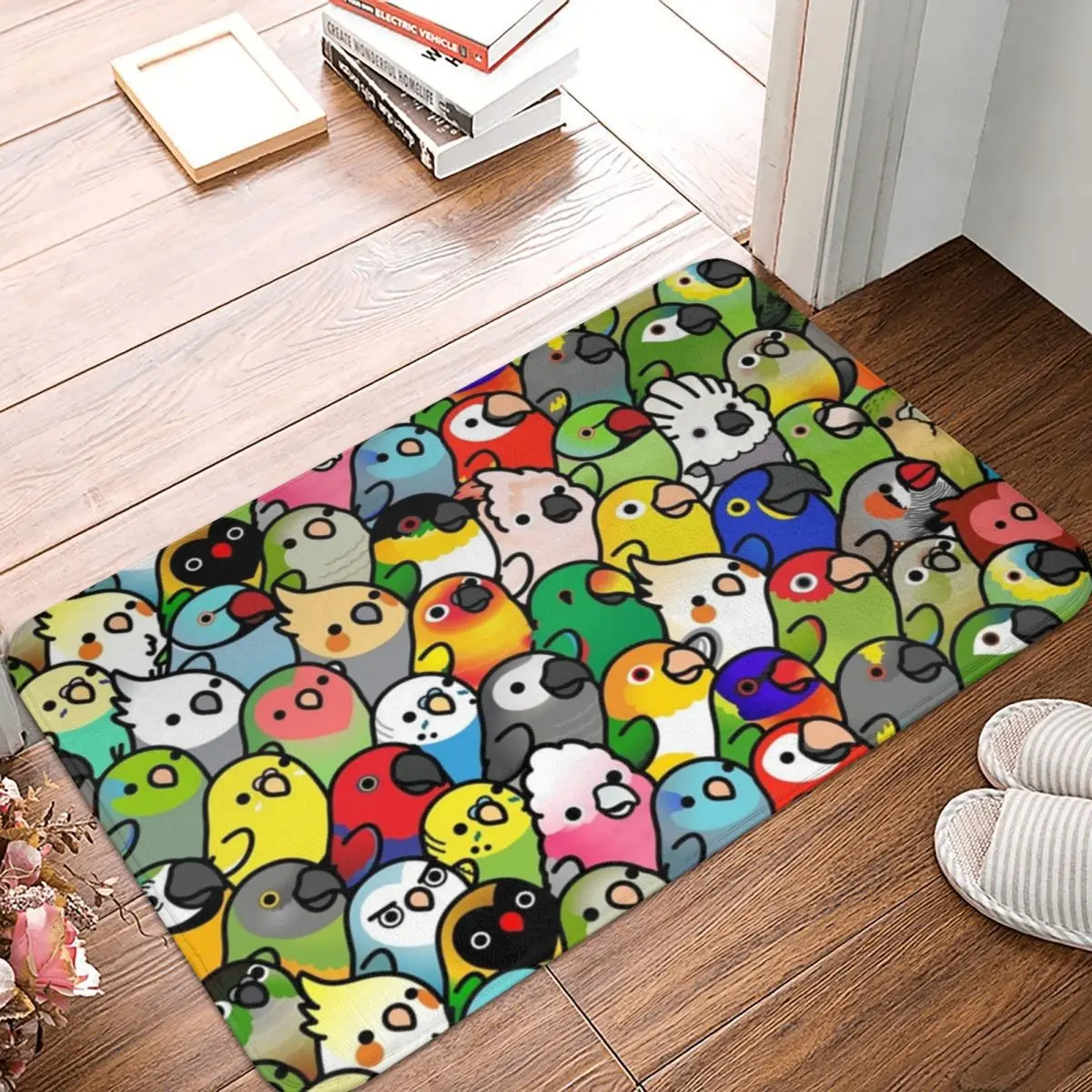 

Birds Animals Kitchen Non-Slip Carpet Everybirdy Pattern Living Room Mat Welcome Doormat Floor Decoration Rug