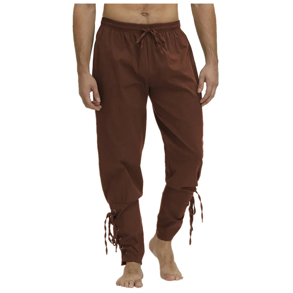 Pirate Pant Viking Costume for Men Renaissance Medieval Pants Drawstring Shorts Halloween Costume Adult Cosplay men trousers