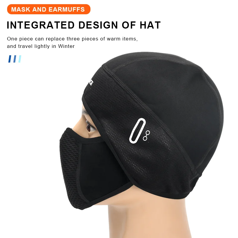 Cycling Face Mask With Glasses Hole Sun Protection Windproof Dustproof Balaclava Bike Full Face Cap Fleece Thermal Helmet Liner 5