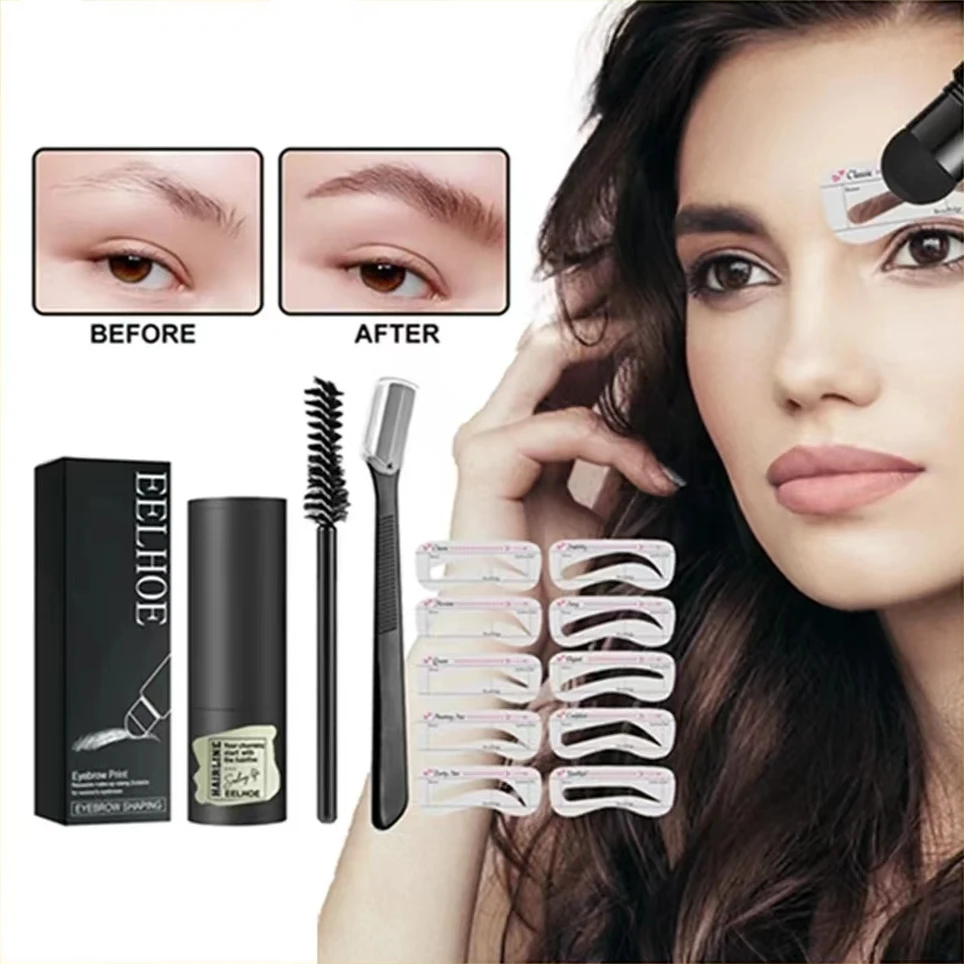 

Eyebrow Printing Mold One Step Eyebrow Stamp Shaping Waterproof Anti-sweat Lazy Eyebrow Filling Makeup Repairing Powder Brushes