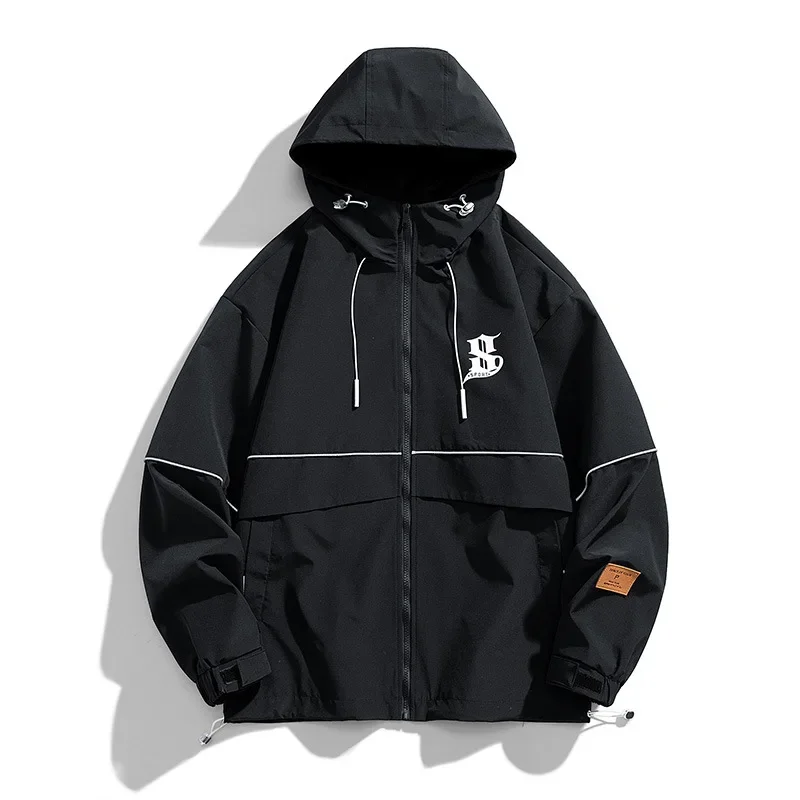 8XL 9XL Bomber Jacket Men Spring Autumn Hooded Windbreaker Solid Casual Coat Streetwear Retro Hip-hop Military Motorcycle Jacket