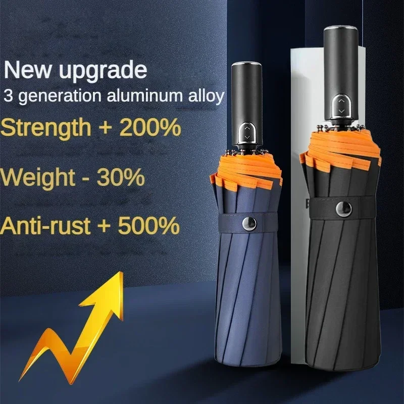 

Солнечный большой прочный автоматический большой мужской Дождливый складной супер ветрозащитный усиленный безопасный светоотражающий зонт