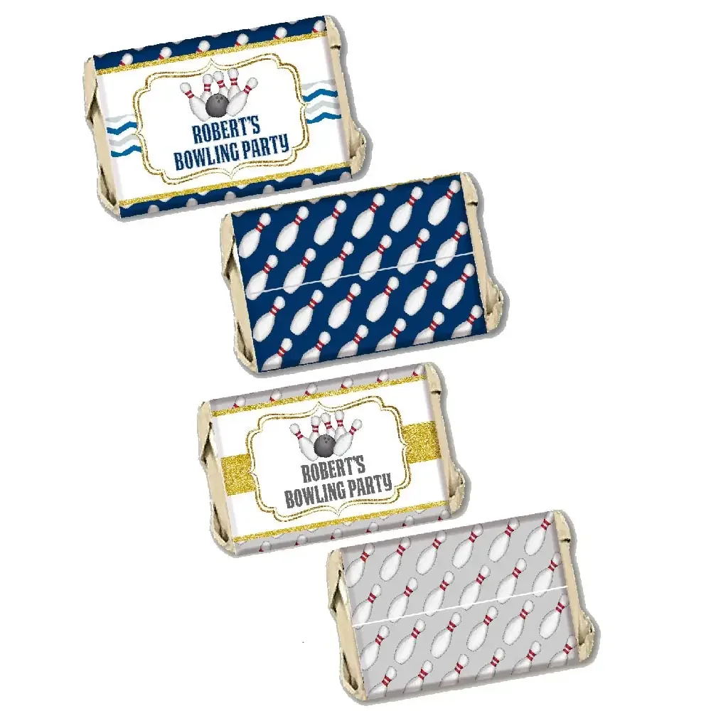 Bomboniera Per Compleanno Da Bowling Mini Candy Bar Wrapper Kinder Bueno Hershey Adesivi Per Cioccolato Capri Sun Water Bottle Label Party Decor