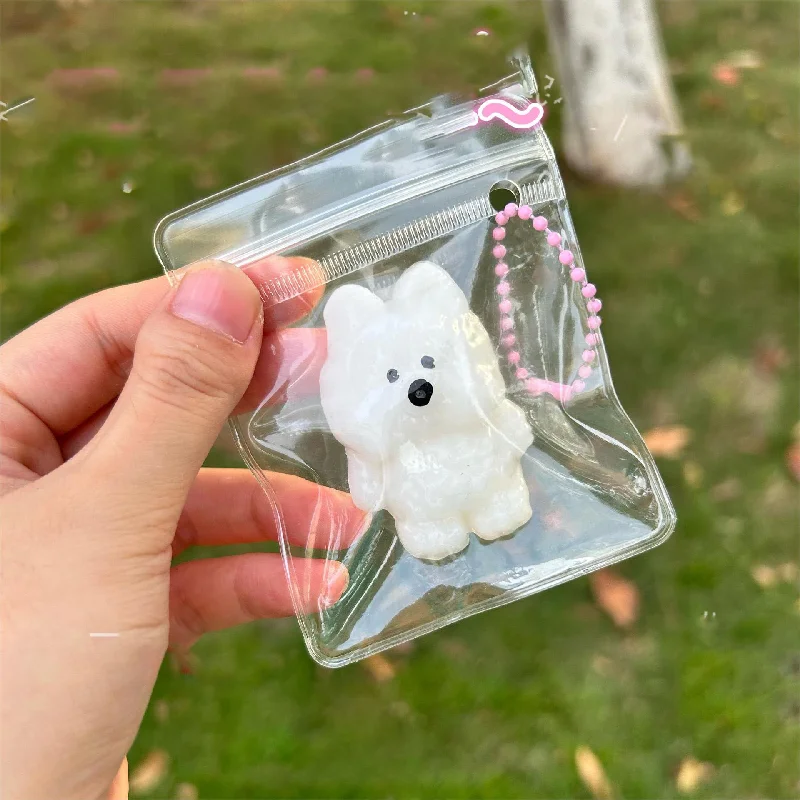 1/3pcs Kawaii Mini Cartoon West Highland lamb Baby Elephant Pinch Fidget Toy Keychain Bag Pendant Cute animal Kids Squishy Gift 4