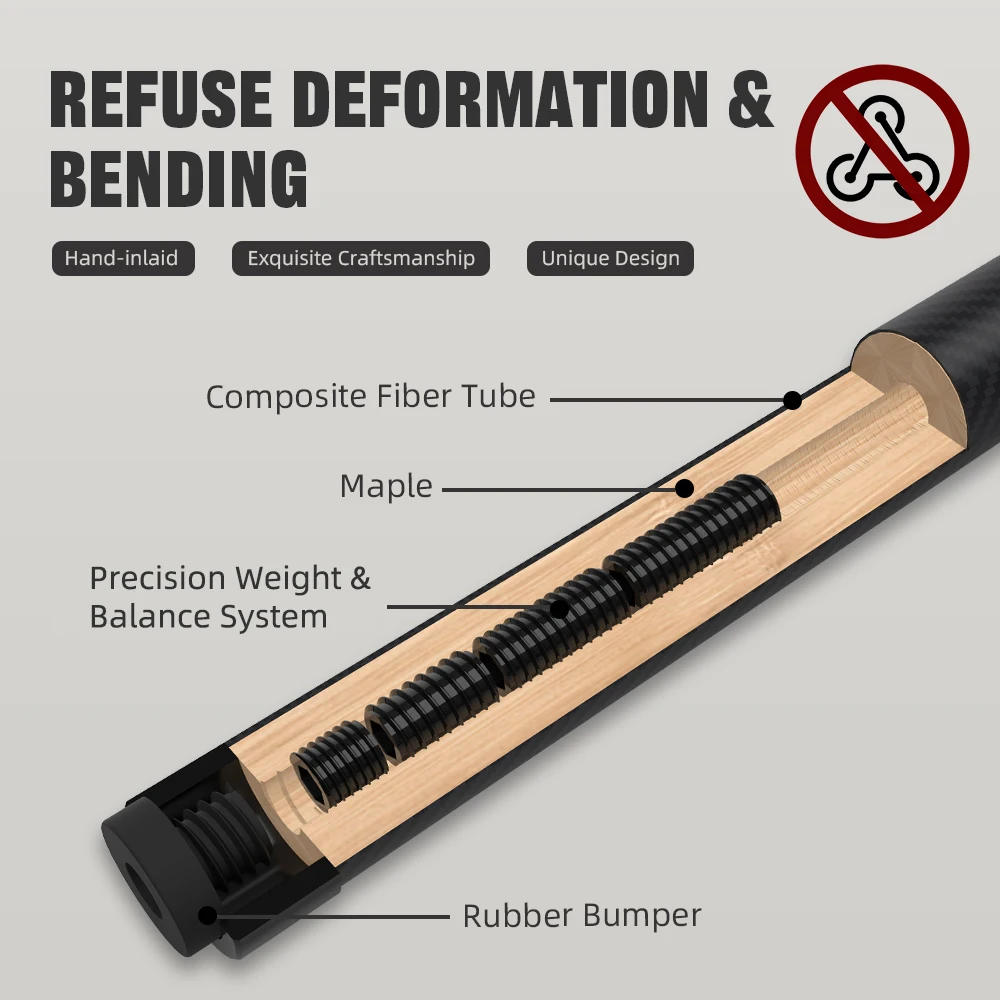 KONLLEN ビリヤード AK-3K カーボンファイバー プールキュー KONLLEN ビリヤード AK-3K カーボンファイバー プールキュー