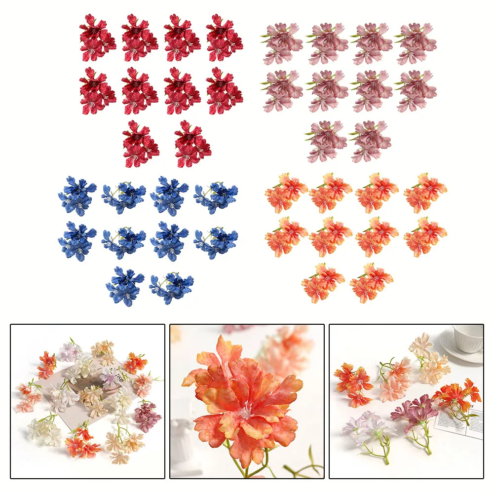 

10pcs Simulated Three Small Flowers Artificial Three Small Flowers Fake Plastic Flowers Decorative Home Garden Yard Decoration