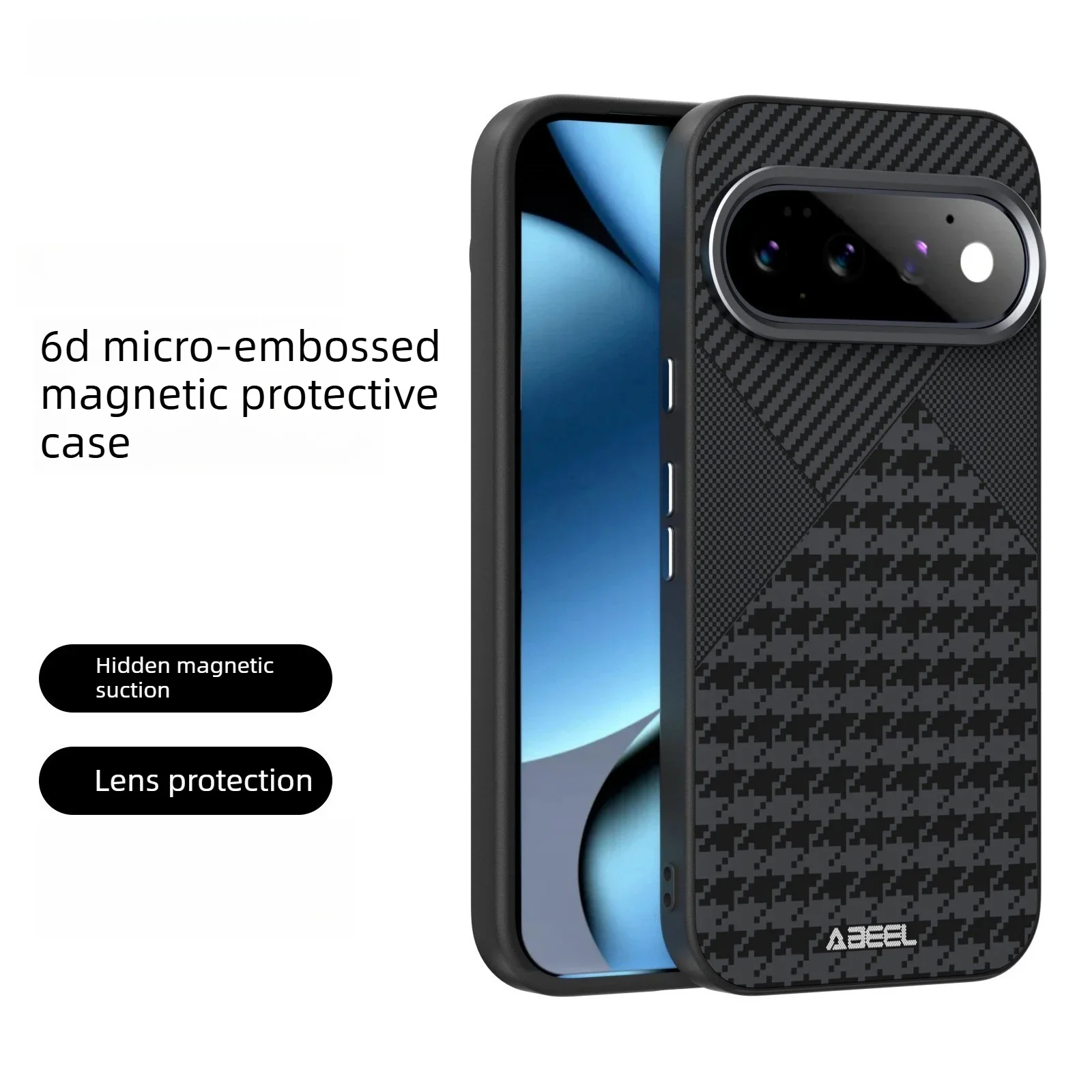 Premium Slim Carbon Fiber Checkerboard Magnetic Phone Case - Silicone Soft Full Protective Cover