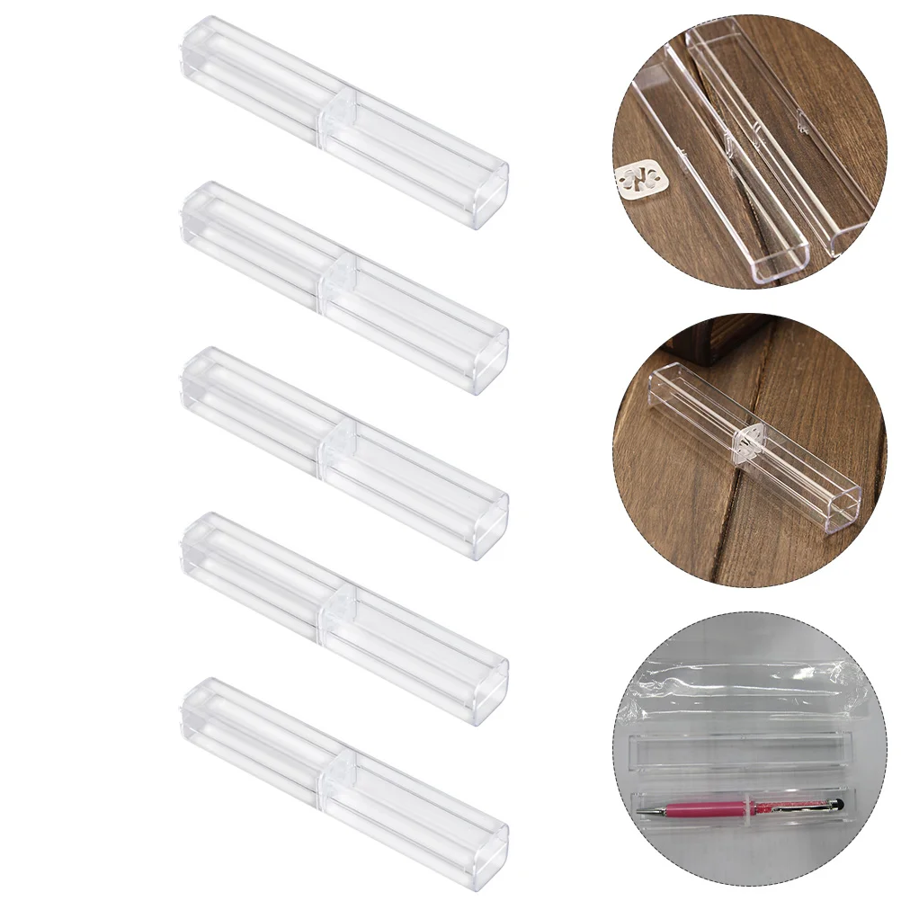 10 Pcs Pencil Case School Supllies Holder Storage Gift Box Supplies Clear Container Plastic