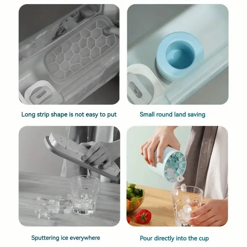1pc Make Perfectly-Shaped Ice Cubes With Easy-Release Silicone Ice Cube Mold Holds Up To 60 Cubes ice cube mold
