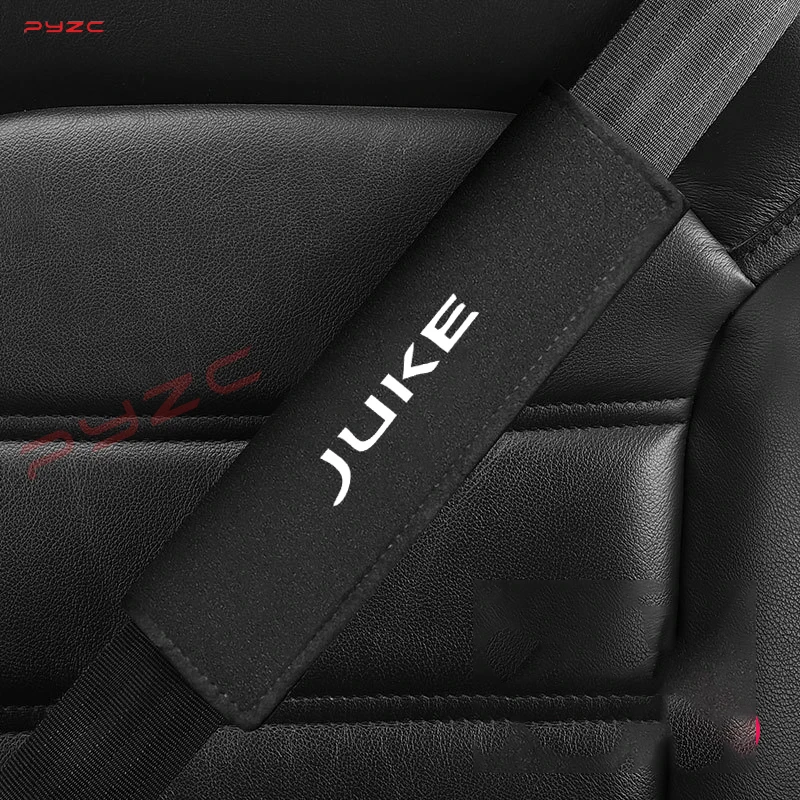 Car Suede Carbon Fibre Safety Belt Cover Shoulder Protection Shoulder Protective Pad For Nissan Juke F15 F16 Auto Accessories