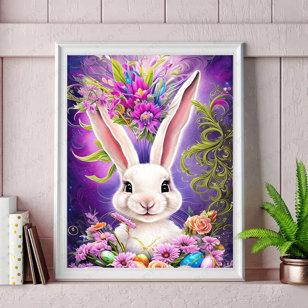 5D Diamond Painting New Animal Easter Bunny Diamond Embroidery Rabbit  Pictures Of Rhinestones Mosaic Cross Stitch Wall Art - AliExpress