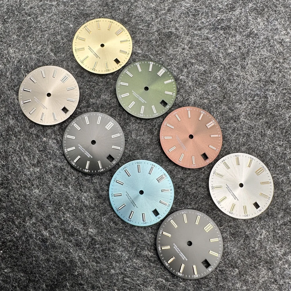 28.5mm Watch Dial Log Window Watch Faces Blue Green Luminous BGW9 Modified Accessories For NH35 NH36 4R35 Movements watch face accessories watch dial accessories