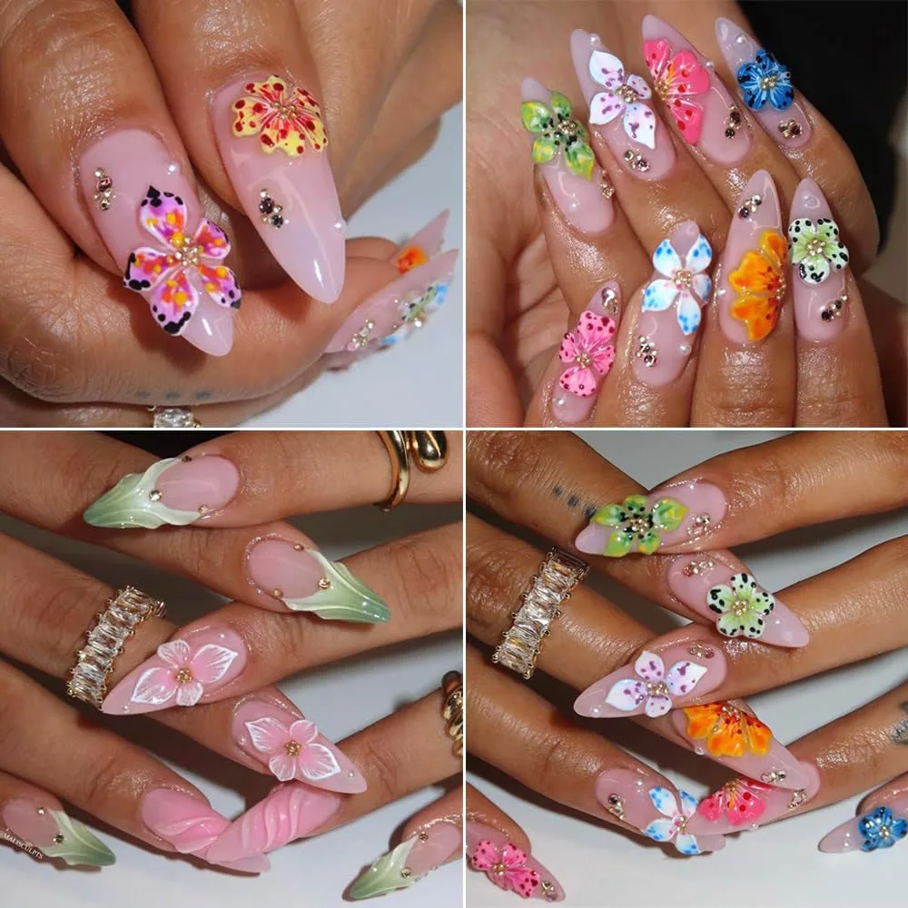 3D 꽃 네일 몰드 DIY 실리콘 네일 도구 하와이 히비스커스 꽃잎 네일 디자인 레진 몰드 네일 아트 조각 템플릿