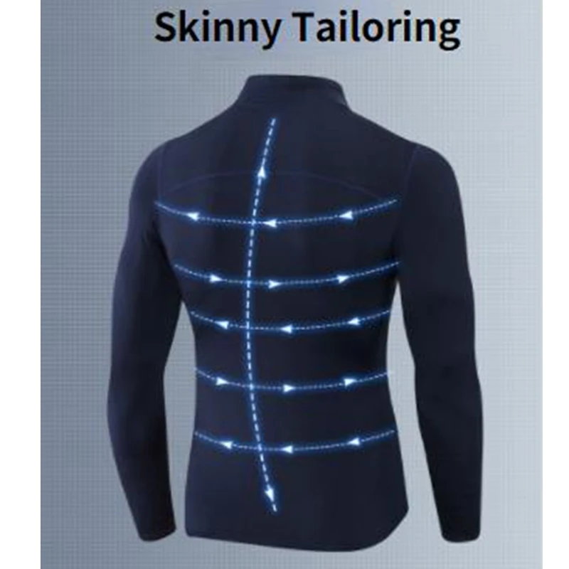 Men's Long-Sleeved  Gym Stretch Lapel Zipper Design Top  Winter Quick-Drying Men's Running top T-shirt