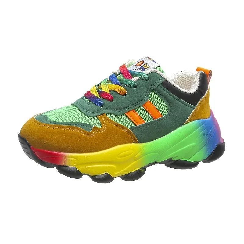 Customizable Women's Colorful Platform Sneakers – Fashionable, Comfortable, Breathable