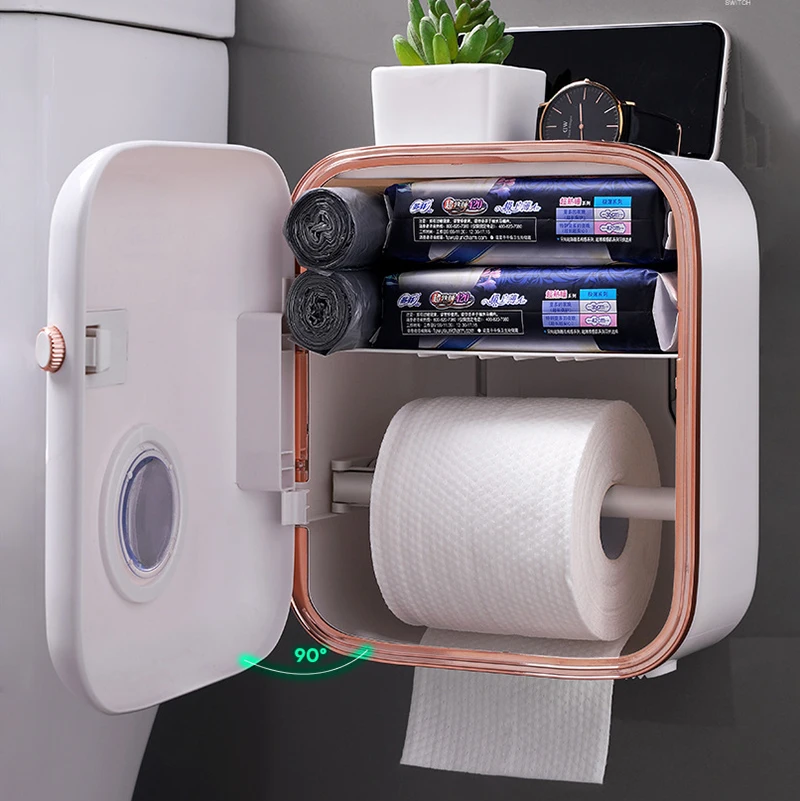 Toilet Tissue Boxes Napkin Dispenser Storage Stand Towel Paper Holder Free Punch 