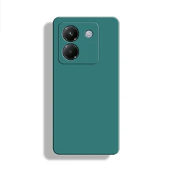 Enhanced Liquid Silicone Shockproof Protective Phone Case & Bumper Cover for POCO M6 Plus (Black Green)