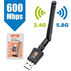 Carte réseau sans fil AC600M, double fréquence, Wifi, récepteur, émetteur, carte réseau Gigabit 5G, RTL8811CU, pour PC Windows 