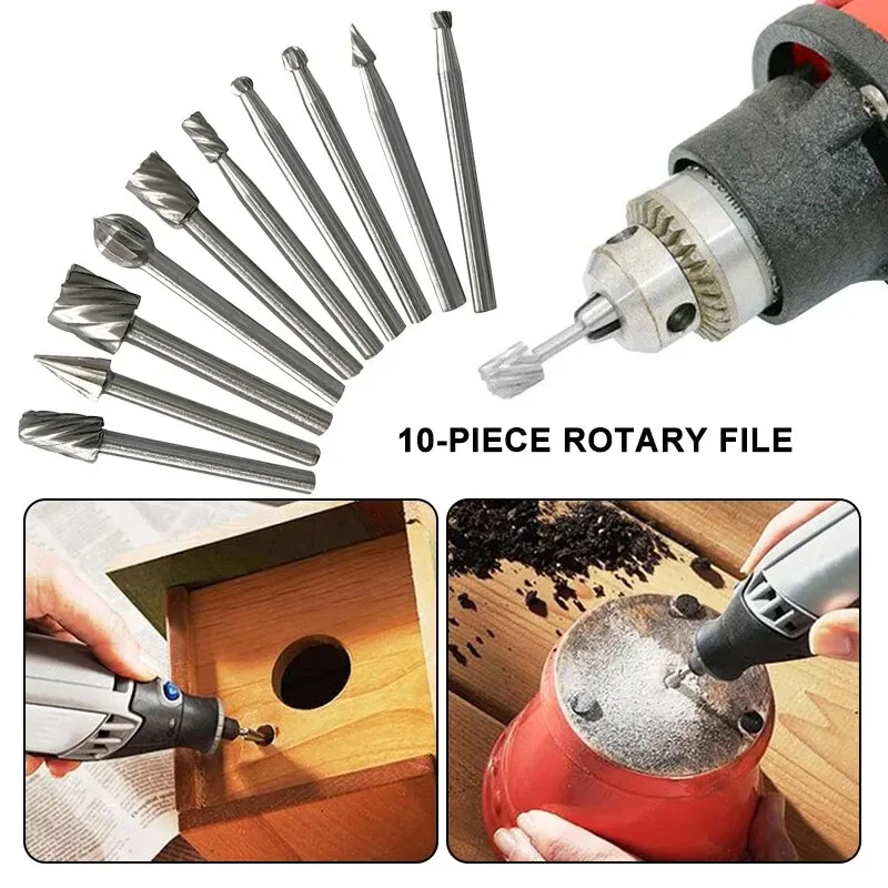 10pc HSS Woodwork Rotary File Set - Image 5