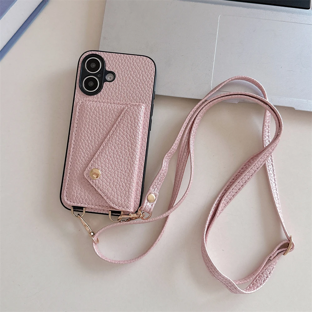 Custodia a portafoglio a tracolla per iphone con porta carte_voghion.com