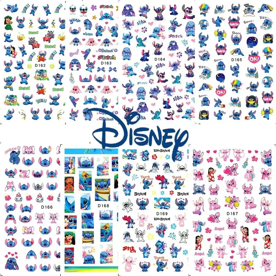 

Стикеры для ногтей с мультяшными персонажами Disney, аниме наклейки для ногтей, милый голубой монстр, мультяшный анимационный дизайн, наклейки для ногтей, украшения для ногтей