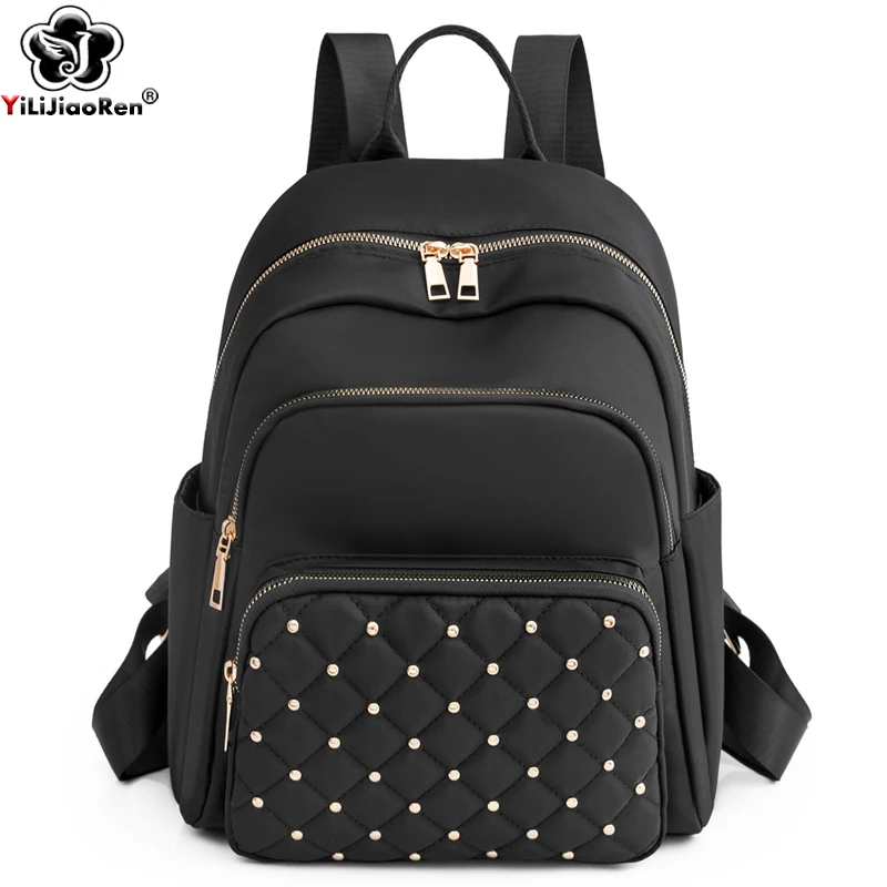 

Fashion Plaid Backpack Women Nylon Backpacks Ladies Daypack Waterproof Travel Rucksack Large School Bags for Teenage Girls