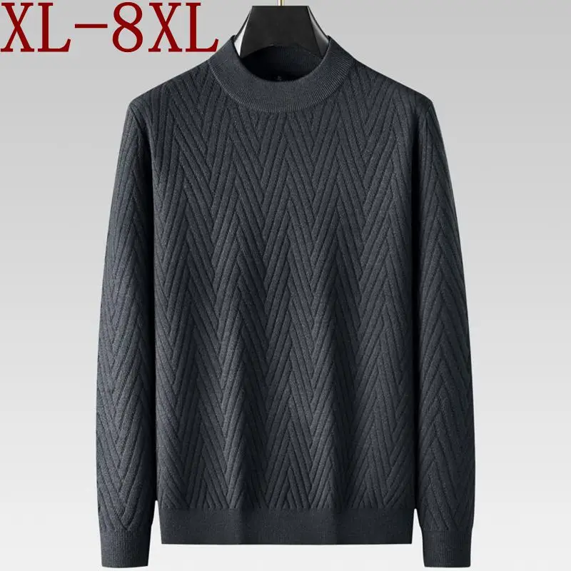 

8XL 7XL 6XL 2023 New Fall Winter Thick Warm Retro Sweater Men Top Quality Turtleneck Mens Pullover Sweaters Casual jersey hombre