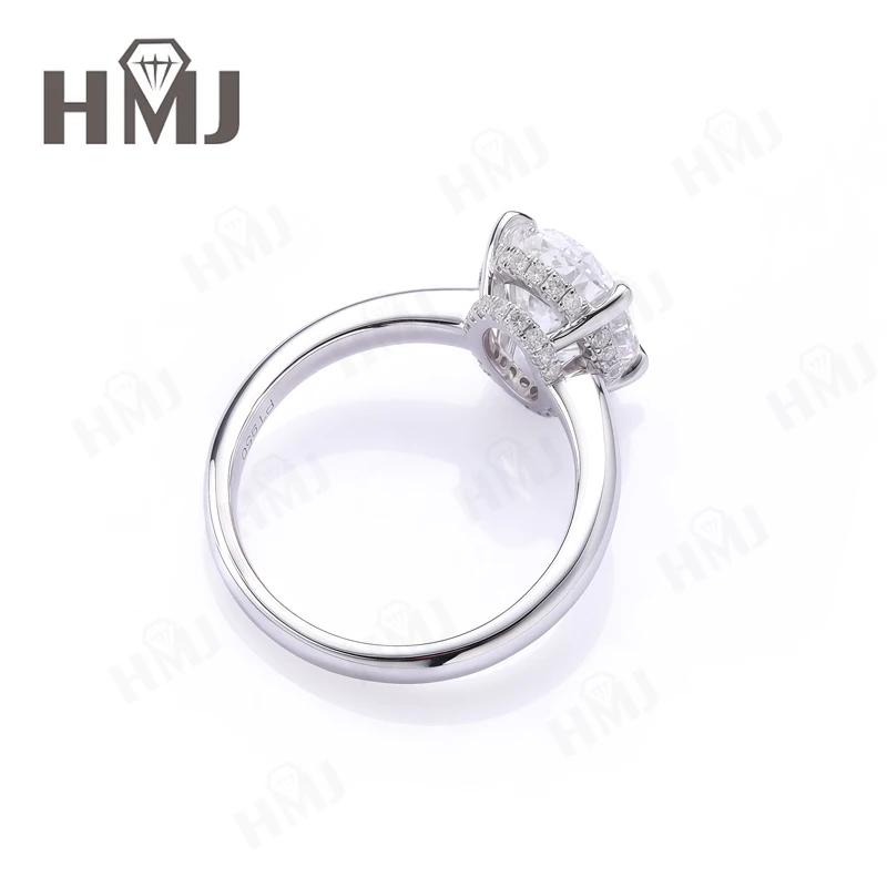 1ct/2ct/3ct Laborgezüchteter Diamantring D-Farbe Rund/Oval/Kissen/Radiant-Schliff 10k/14k/18k für Damen Jubiläumsgeschenk Ehering – Detail 23