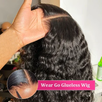 Water Wave Glueless Wig Human Hair Curly 13x6 HD Frontal Wig 250% Deep Wave Lace Front Wigs Wear Go 7x5 HD Lace Closure Wig Sale 1