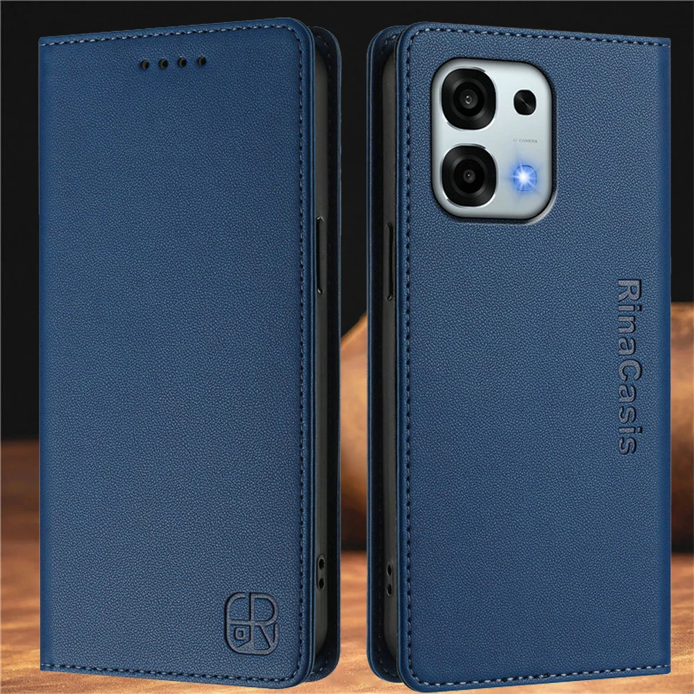 Magnetic Leather Wallet Flip Case with 360° Protection