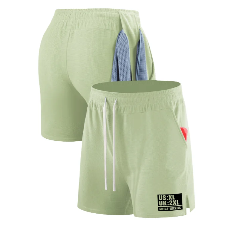 Waffles Sports Shorts Men's Running Football Fitness Quick-drying Breathable Comfortable Loose Thin Quarterly Pants