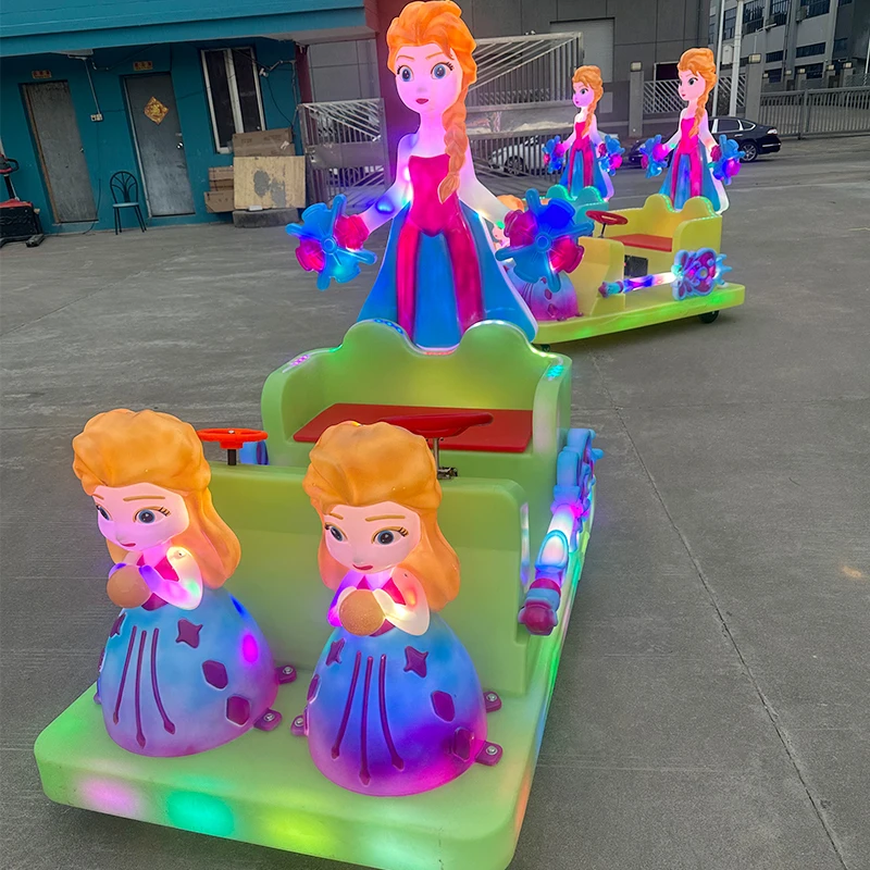 battery operated outdoor amusement cars kids indoor rides children electric dodgem luminous Elsa bumper car for sale