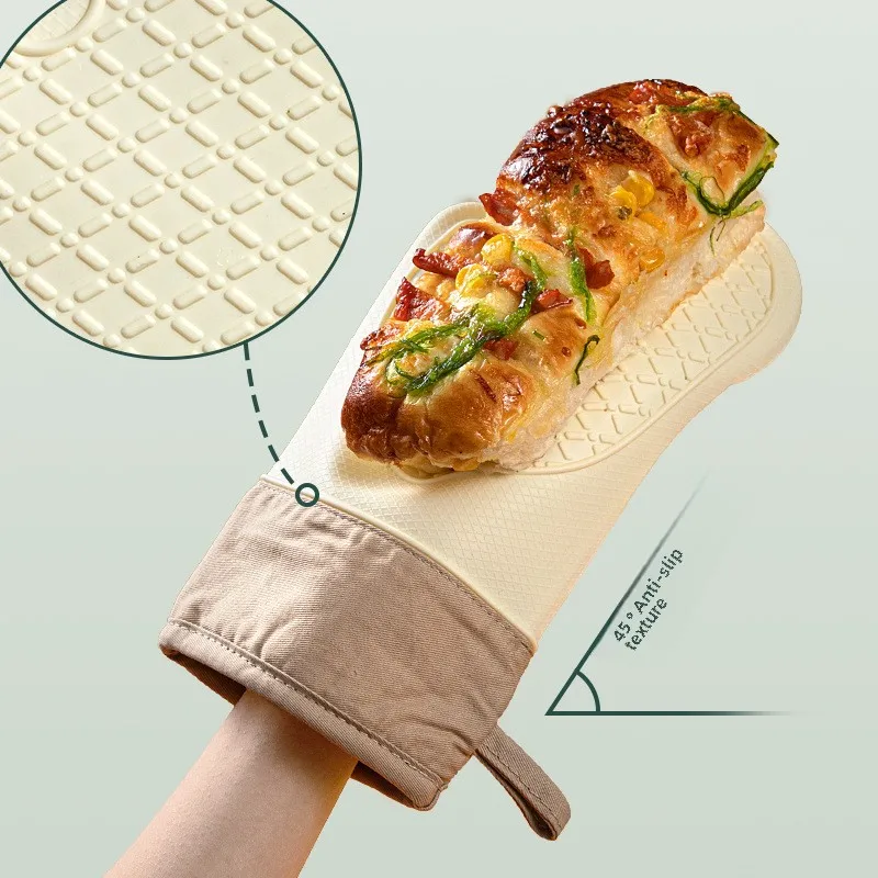 Silicone Heat Resistant Oven Gloves Heavy Duty Non-Slip Baking Mitts Microwave & Kitchen Safe High Temp Burn Protection for Cooking