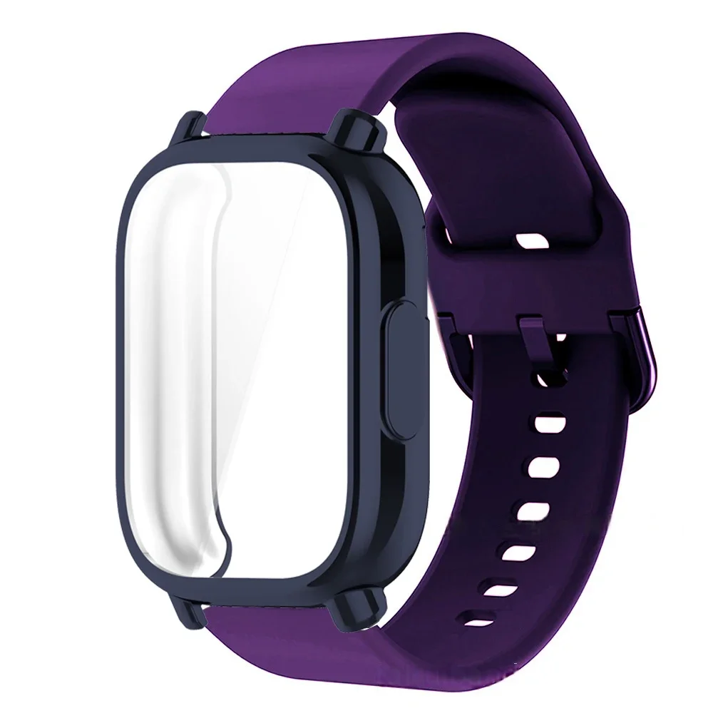 Silicone Strap with Case for Smart Watch, 22mm, Compatible with Watch 5 Active Lite