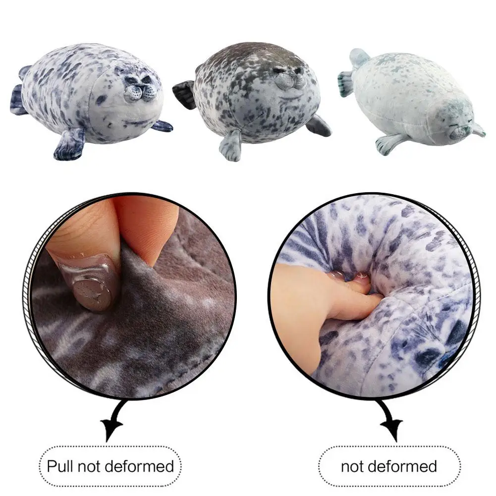 20CM Angry Blob Seal Pillow Chubby 3D Novelty Sea Lion Doll Plush Stuffed Toy Baby Sleeping Throw Pillow Gifts For Kids Girls