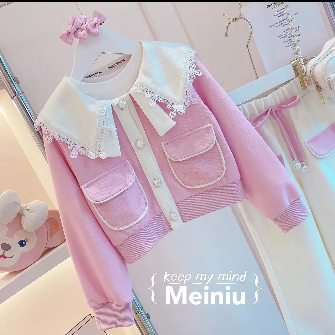 مجموعة سترة أطفال أنيقة متطابقة للفتيات مجموعة خري...