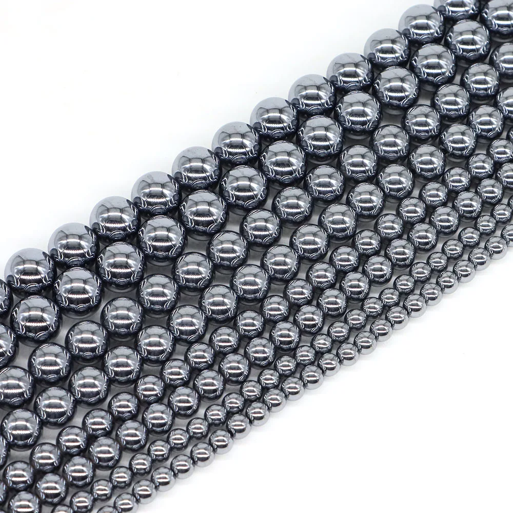 4/6/8/10mm 테라헤르츠 비즈 천연석 힐링 크리스탈 라운드 루즈 스페이서 젬 비즈 쥬얼리 제작 DIY 팔찌 목걸이용