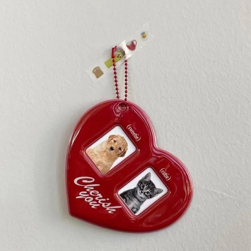 Acrylic Display Holder 3 inch Love heart ins Photo Card Holder Idol Photo Protective Display Sleeves Lovely Stationery Frame Sleeves
