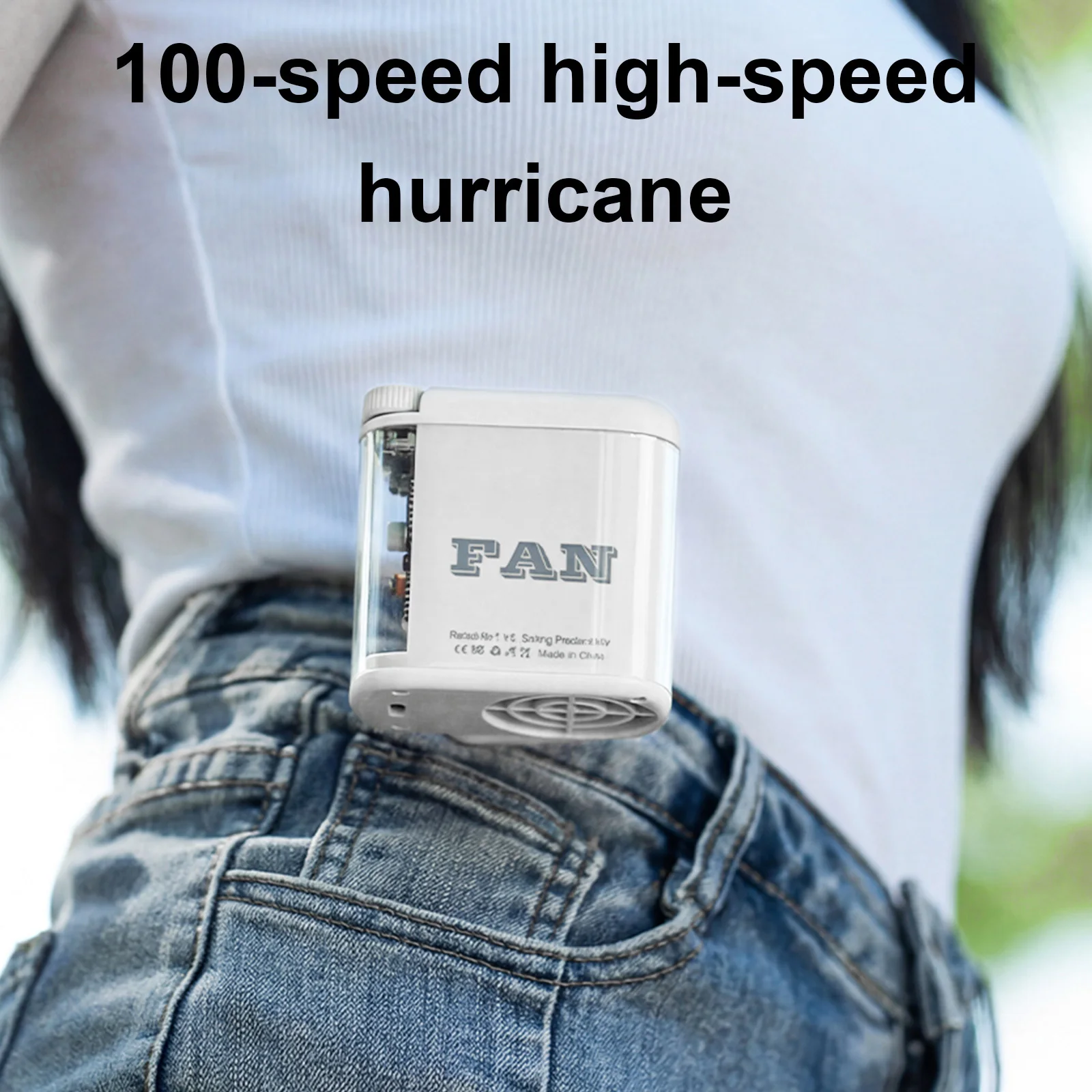 웨어러블 허리 팬 100단계 속도 조절 가능 1800mAh 배터리 내장 다채로운 조명 여행용 야외 사무실 여성 남성 선물용
