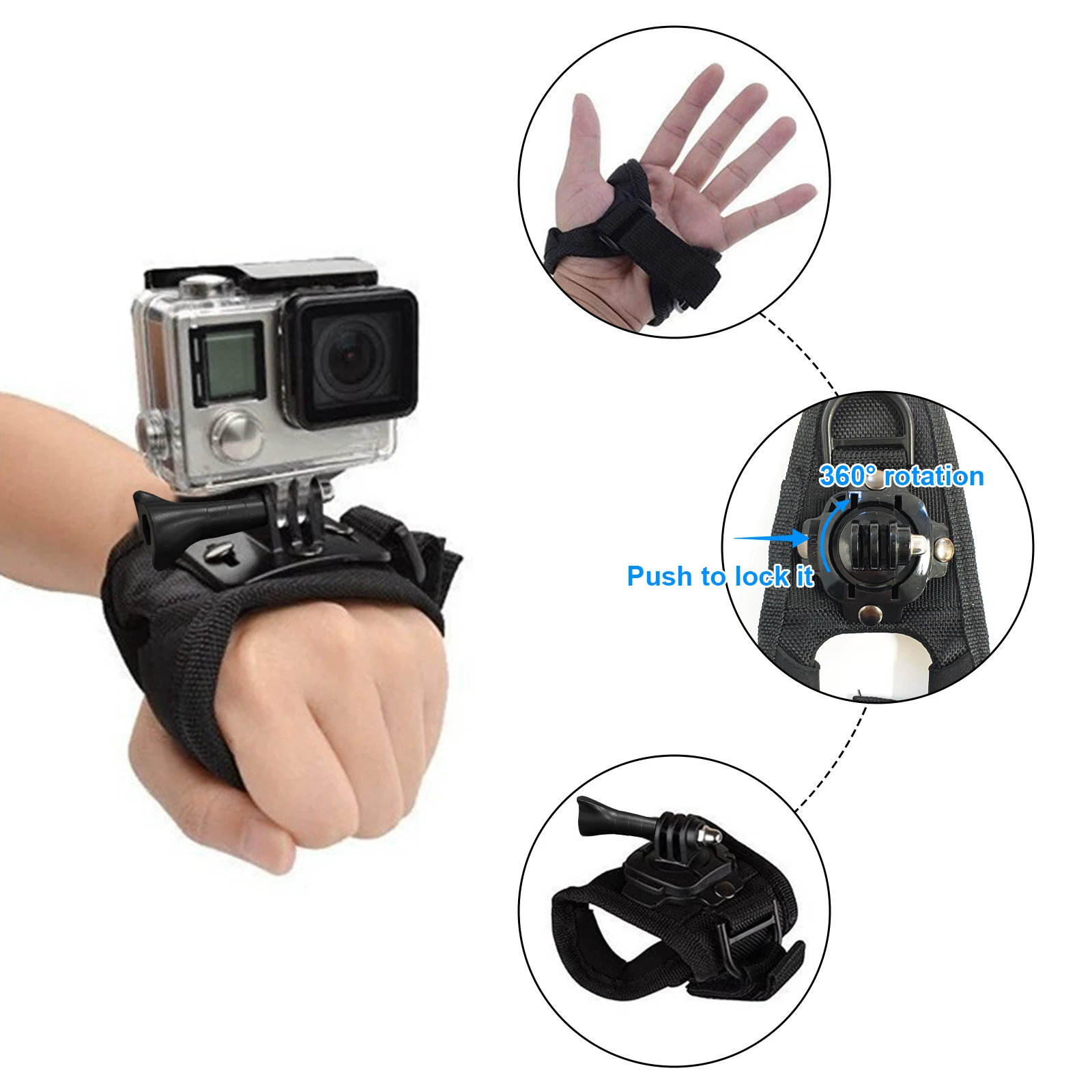 360 ° دوران حزام اليد جبل ل GoPro بطل 12 11 10 9 8...