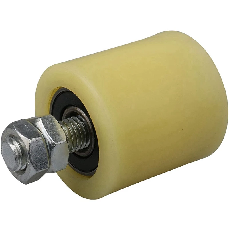 

Hot 4PCS 48X50mm Yellow Silver Nylon Steel Flat Roller Bearing Guiding Wheel 6201 M12 Screw For Electric Door Sliding Gate