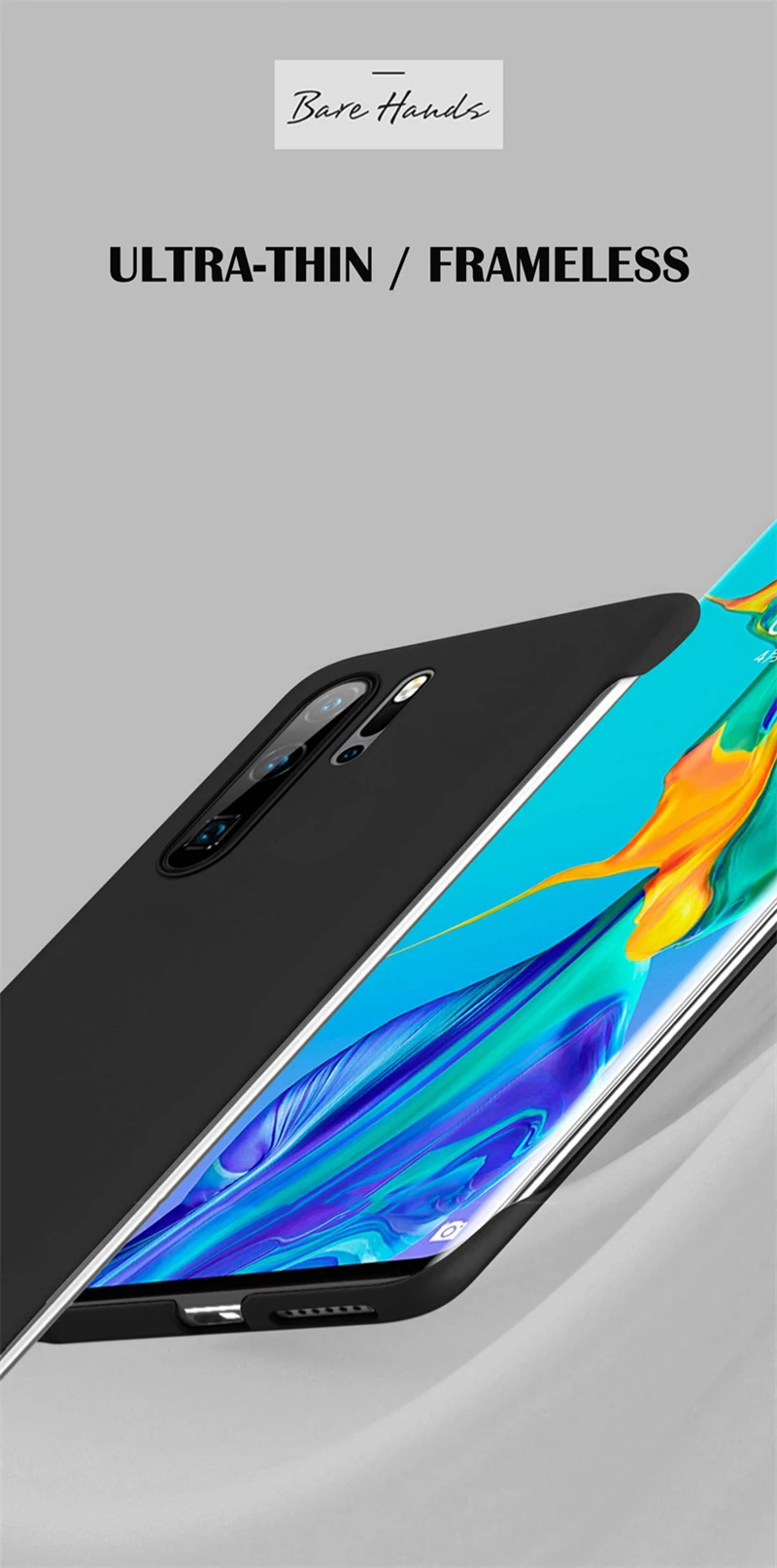 Solide Candy Farbe Rahmenlose Harte PC Zurück Abdeckung Fall Für Huawei P30 Pro Coque p30Pro Stoßfest Ultra Dünne Fällen – Detail 1