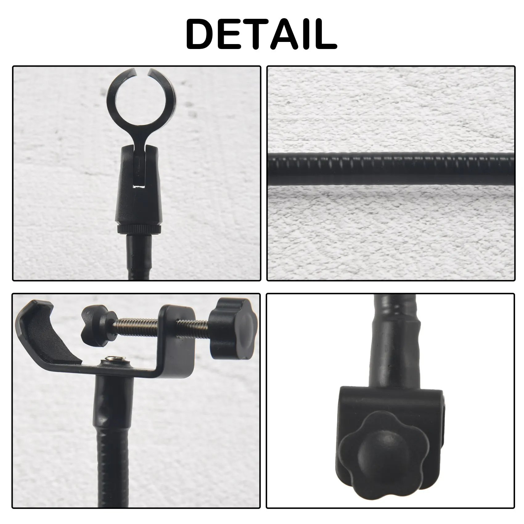 Flexible Gooseneck Microphone Stand with Desk Clamp for Radio Broadcasting Studio, Live Broadcast Equipment, Stations