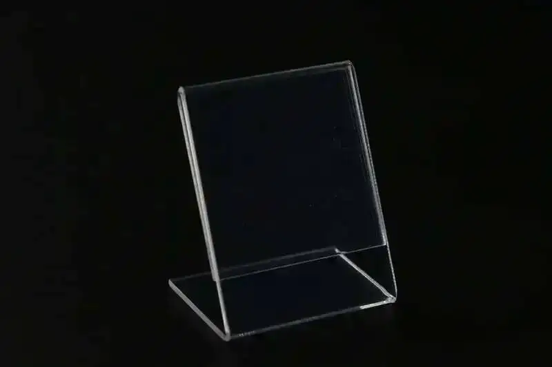 10 Stück 5 x 7 cm transparenter Acryl-Namenskarten-Preisschild-Werbeständerhalter, Schaufenster für Modeschmuck-Display – Detail 6