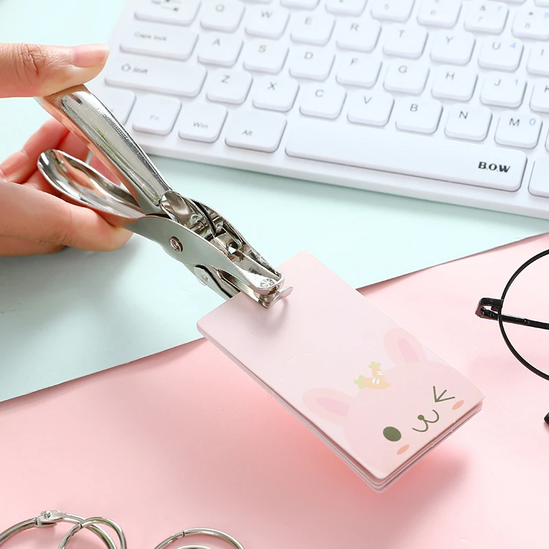 Single Hole Punch 8 Sheet Capacity 6mm Diameter Hole Puncher Hand Paper Scrapbooking Punches Home Office School Supplies