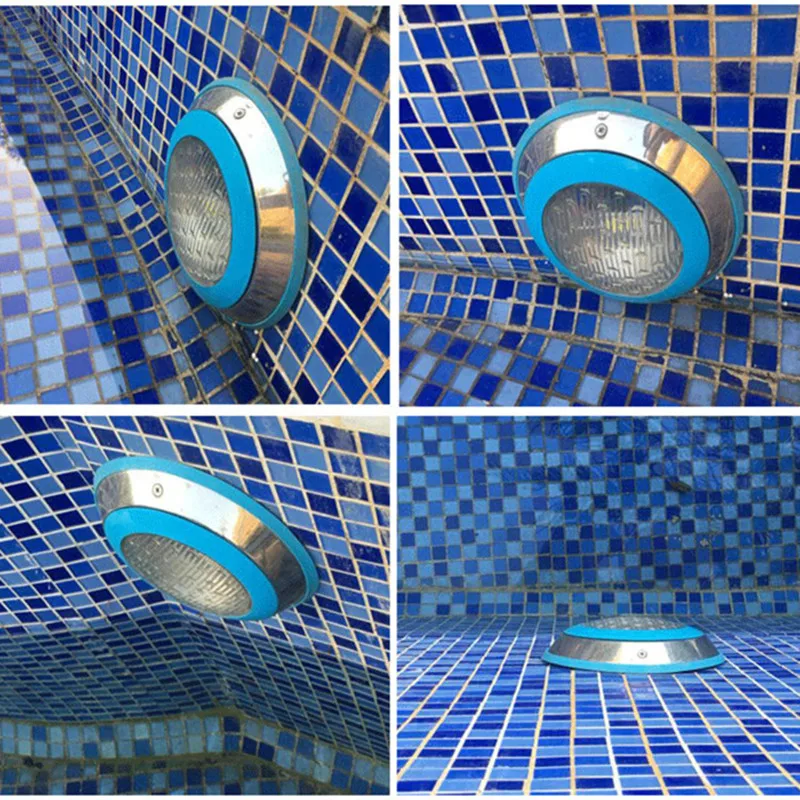 LED 304 스테인레스 스틸 수영장 조명, IP68 방수, AC12V 수중 조명, 화이트/웜 화이트 RGB 리모컨, 야외 조명