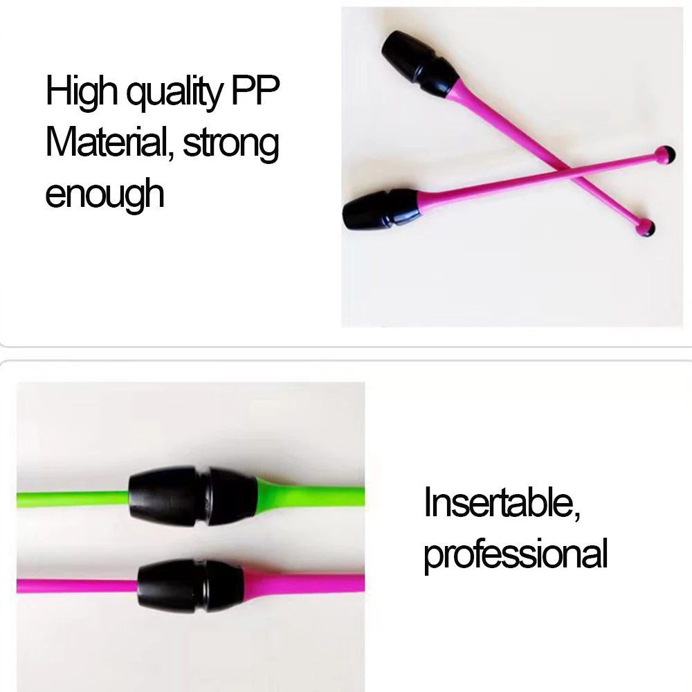 1Pc Professional Rubber Head Insertable Artistic Gymnastics Stick Rhythmic Gymnastics Bar Rhythm Fitness Training Accessories